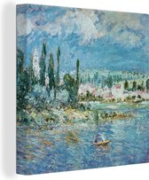 Canvas Schilderij Landschap met een onweersbui - Claude Monet - 20x20 cm - Wanddecoratie