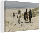 Canvas Schilderij Morgenrit langs het strand - Anton Mauve - 60x40 cm - Wanddecoratie