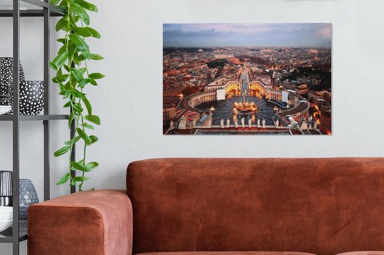 Place Saint - Pierre de Rome en toile 80x60 cm - Impression photo sur toile peinture Décoration murale salon / chambre à coucher) / Villes Peintures Toile