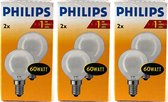 Philips - Gloeilamp - 60Watt - E14 Fitting - Mat - Dimbaar - Kogellamp- Gloeilampen - Kleine Fitting - 60W - E14 - (6 STUKS)