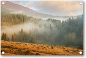 Foggy Morning - Mistige ochtend in de herfst - Tuinposter 90x60 - Wanddecoratie - Landschap - Natuur