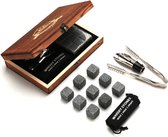 Exreizst Whisky Stenen Set – Whisky koelen – Ijsblokjesvorm – Ijsblokjes Herbruikbare– Met Tang – 9 Stuks