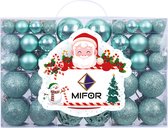MIFOR® - Luxe set 100 stuks Mint Kerstballen - Ø 3/4/6 cm - glimmend, mat & glitter
