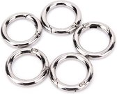 O-ring met veersluiting - 50mm - Zilver - 5 stuks