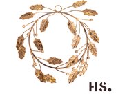 Home Society - Wreath Aurland - Kerstkrans - Krans - Goud - Metaal - 20cm