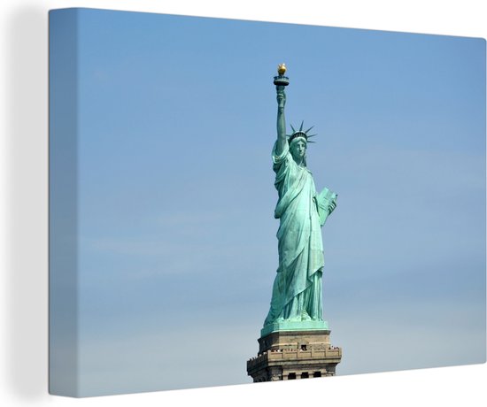 Canvas Schilderij Vrijheidsbeeld op een zonnige dag in New York - 30x20 cm - Wanddecoratie