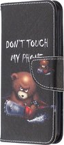 Apple iPhone 12 Hoesje - Mobigear - Design Serie - Kunstlederen Bookcase - Do Not Touch - Hoesje Geschikt Voor Apple iPhone 12