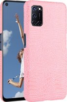 Mobigear Croco Telefoonhoesje geschikt voor OPPO A52 Hardcase Backcover Hoesje - Roze