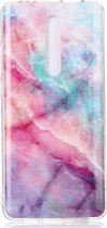 Mobigear Hoesje geschikt voor Xiaomi Mi 9T Telefoonhoesje Flexibel TPU | Mobigear Marble Backcover | Mi 9T Case | Back Cover - Roze