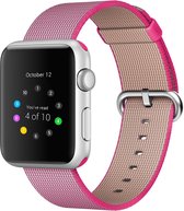 Mobigear Strap Nylon Bandje Geschikt voor Apple Watch SE (40mm) - Roze