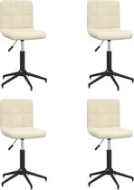 vidaXL Eetkamerstoelen draaibaar 4 st fluweel crèmekleurig