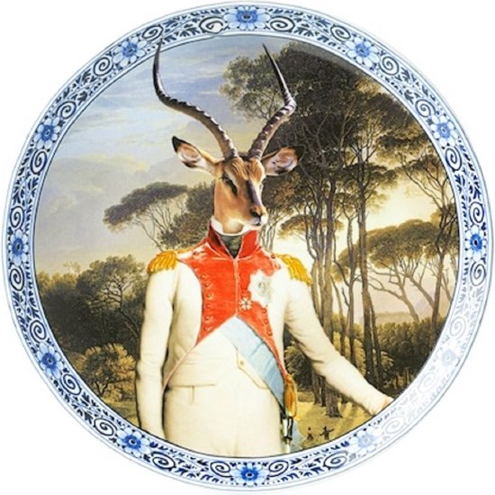 Heinen Delfts Blauw | Bord Prins Antilope | Wandborden | Souvenir | Delfts Blauw