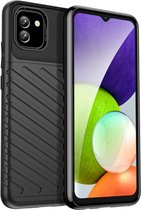 Samsung Galaxy A03S Hoesje TPU Thunder Design Back Cover Zwart