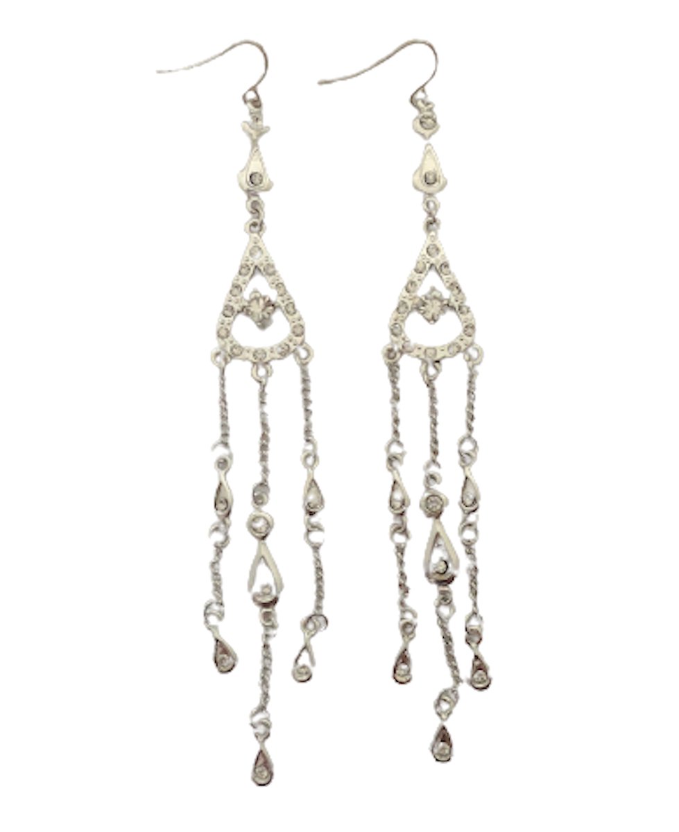Oorhangers - Zilverkleurig - 12.1 Centimeter - Zirkonia steentjes - Damesdingetjes