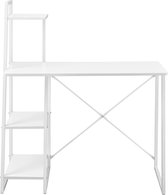 Bureau - Met 3 planken - Spaanplaat & metaal - Wit - Afmeting (BxDxH) 102 x 50 x 117 cm