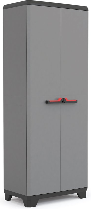 Keter Stilo Opbergkast hoog - Utility - 3 planken - 39x68x173cm - Donkergrijs/Zwart