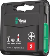 Wera 05057752001 Bit-Box 15 Impaktor PH 15-delige Bitset - Philips - PH2