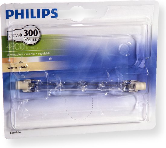 Philips 2010073240 halogeenlamp R7s 118mm 240W 4900Lm staaf - EcoHalo |  bol.com