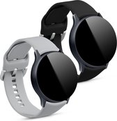 kwmobile 2x armband voor Samsung Galaxy Active 2 40mm / 44mm - Bandjes voor fitnesstracker in grijs / zwart