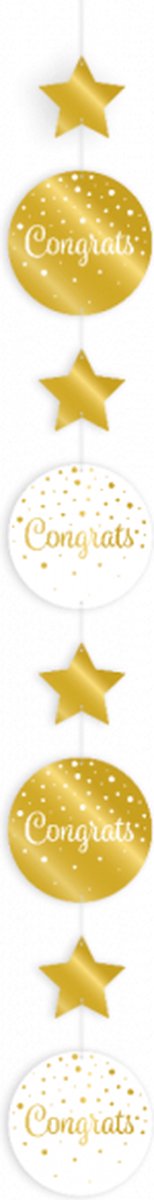 Hanging decoration gold/white - Congrats