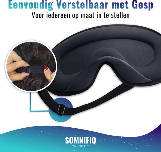 Somnifiq Slaapmasker - Luxe 3D Oogmasker - Zijden Slaapmaskers - Traagschuim - 100% Verduisterend - Voor Mannen en Vrouwen - Somnifiq