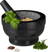 xxl vijzel en stamper - graniet - Ø 20 cm - 5,6 kg - 1 liter - voor kruiden en specerijen