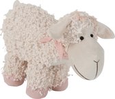 J-Line Deurstop Schaap Textiel Beige/Roze Small