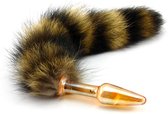 Glazen buttplug small met bont staart