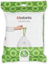 Brabantia PerfectFit sac poubelle avec fermeture code G, 23-30 litres, 40 pcs/distributeur - White