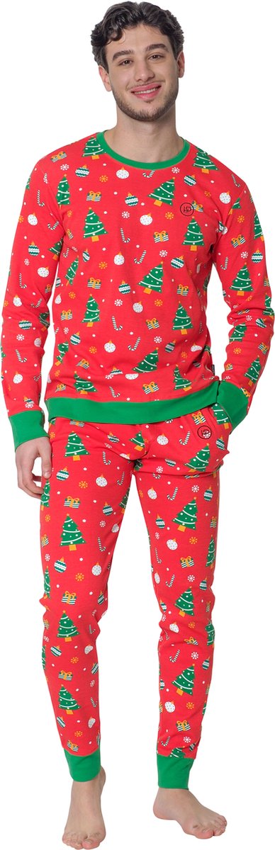 Happy Pyjama's Heren Kerst Pyjama maat: 'S' (S-XXL) - Rode Kerst pyjama  familie -... | bol.com