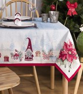 Tafelkleed - luxe gobelinstof - Christmas Village - Kerst - met glitterdraad - Vierkant 100 x 100 cm