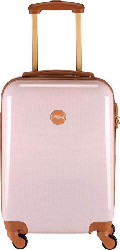 opraken investering Validatie Princess Traveller Trendy Dots - Handbagage Koffer - Roze - S - 55cm |  bol.com