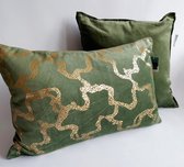 Limelight - Set van 2 sierkussens - Sierkussen - Mix en Match - Thyme/Gold - 60x40cm