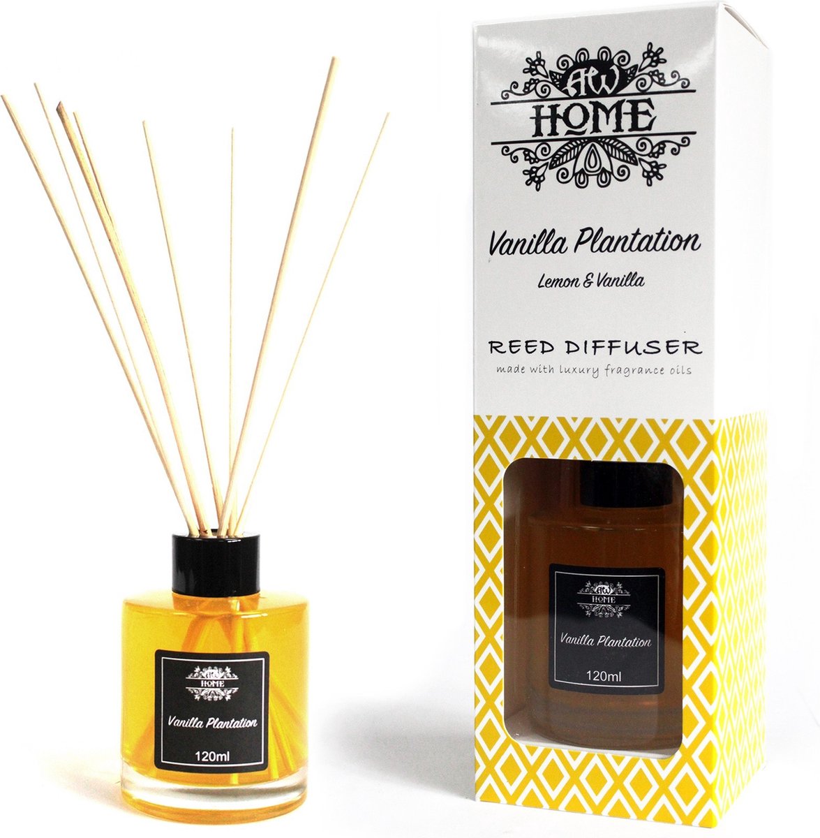 AW Geurstokjes - Vanille - 120ml - Aromatische Riet Diffuser - Aromatherapie