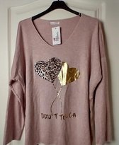 Dames trui panterhart roze XL/XXL