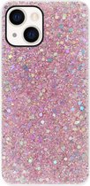 ADEL Premium Siliconen Back Cover Softcase Hoesje Geschikt voor iPhone 13 Mini - Bling Bling Roze