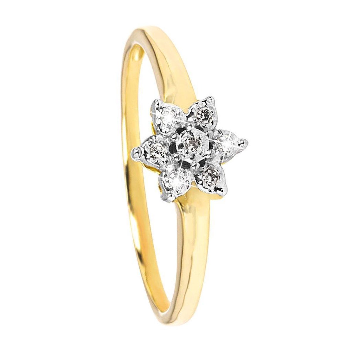 Di Lusso - Ring Verona - Diamanten - 14 Karaat Goud - Dames - 17.00 mm