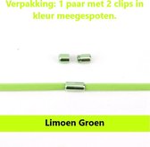 Schoenveters - limoen groen - Veters plat 0.6 cm - veters - elastische veters - sneakers - schoenen  - sportschoenen - accessoires - 100 cm - veterschoenen dames - veterschoenen heren - elast