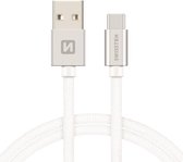 Swissten USB-C naar USB-A Kabel voor o.a. Samsung - 1.2M - Zilver