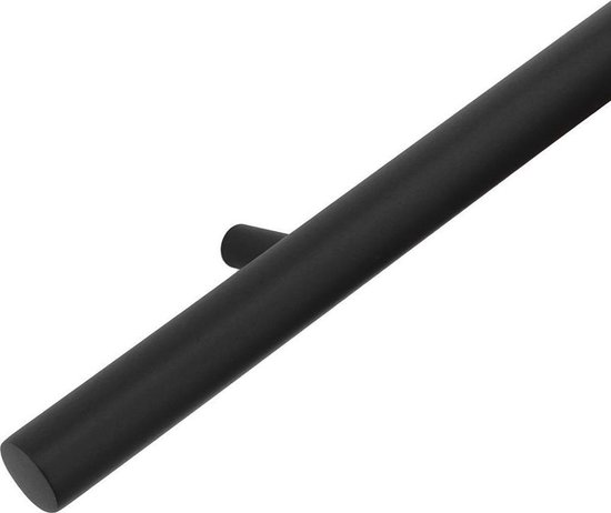 IVOL Design trapleuning zwart 50 cm met 2 houders