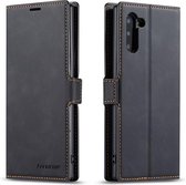 DrPhone SN2 - PU Lederen hoesje - Pasjeshouder - Cover - Geschikt voor de Samsung Galaxy Note 10 - Zwart