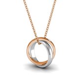 Yolora Dames Ketting met Kalpa Camaka Kristal - Hanger Ringen - Zilver- en Rosé kleurig - 18K Witgoud en Roségoud Verguld - Vrouwen Collier Zilver/Rose gold - Luxe Giftbox - Gesche