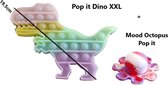 Manks Kids Collections ® Glow in the dark Pop it Dino + Octopus sleutelhanger - cadeautip - Regenboog kleur