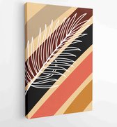 Abstract, kunst, herfst, achtergrond, boho, botanisch, bruin, kaart, decor, ontwerp 1 - Moderne schilderijen – Verticaal – 1871676778 - 115*75 Vertical