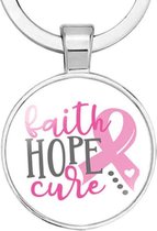 Kanker - Pink ribbon - borst - oktober - support - awareness - sleutelhanger