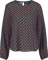 TAIFUN Dames Blouse met print all-over Charcoal gemustert-38