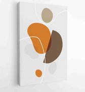 Earth tone boho gebladerte lijntekeningen tekenen met abstracte vorm. Abstract Plant Art-ontwerp voor print, omslag, behang, minimale en natuurlijke kunst aan de muur. 2 - Moderne