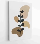 Earth tone boho gebladerte lijntekeningen tekenen met abstracte vorm. Abstract Plant Art-ontwerp voor print, omslag, behang, minimale en natuurlijke kunst aan de muur. 2 - Moderne