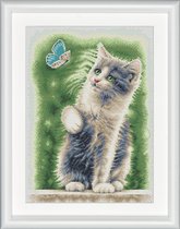 Borduurpakket Cat with Butterfly - Dutch Stitch Brothers