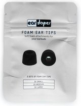 Foam ear tips van Eardopes® - voor oordopjes - 3 sets: S, M, L - memory foam - eartips - opzetstukjes voor in ear oordopjes en draadloze oortjes - schuim ear tips